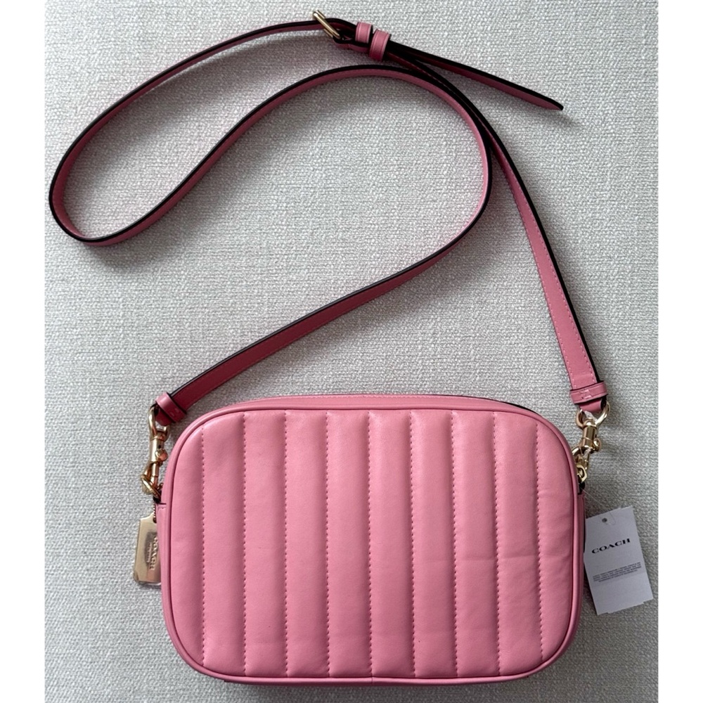Coach CANDY PINK Puffy Jes Crossbody with Linear Quilting - Picture 3 of 14
